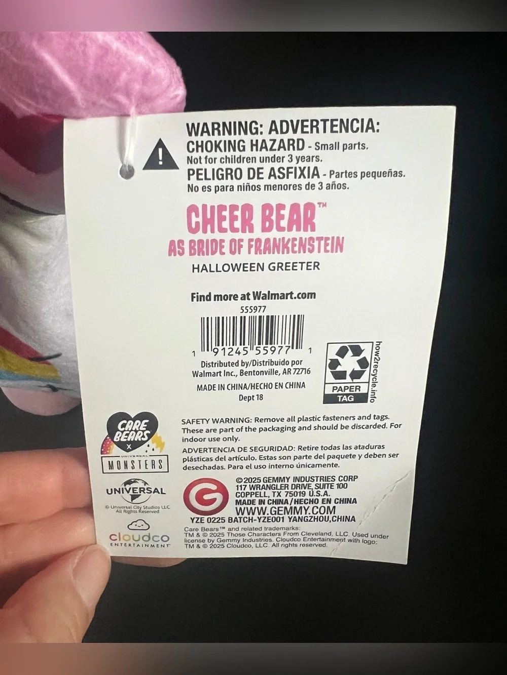 NEW Care Bears Universal Monsters Cheer Bear Bride of Frankenstein 19” Greeter